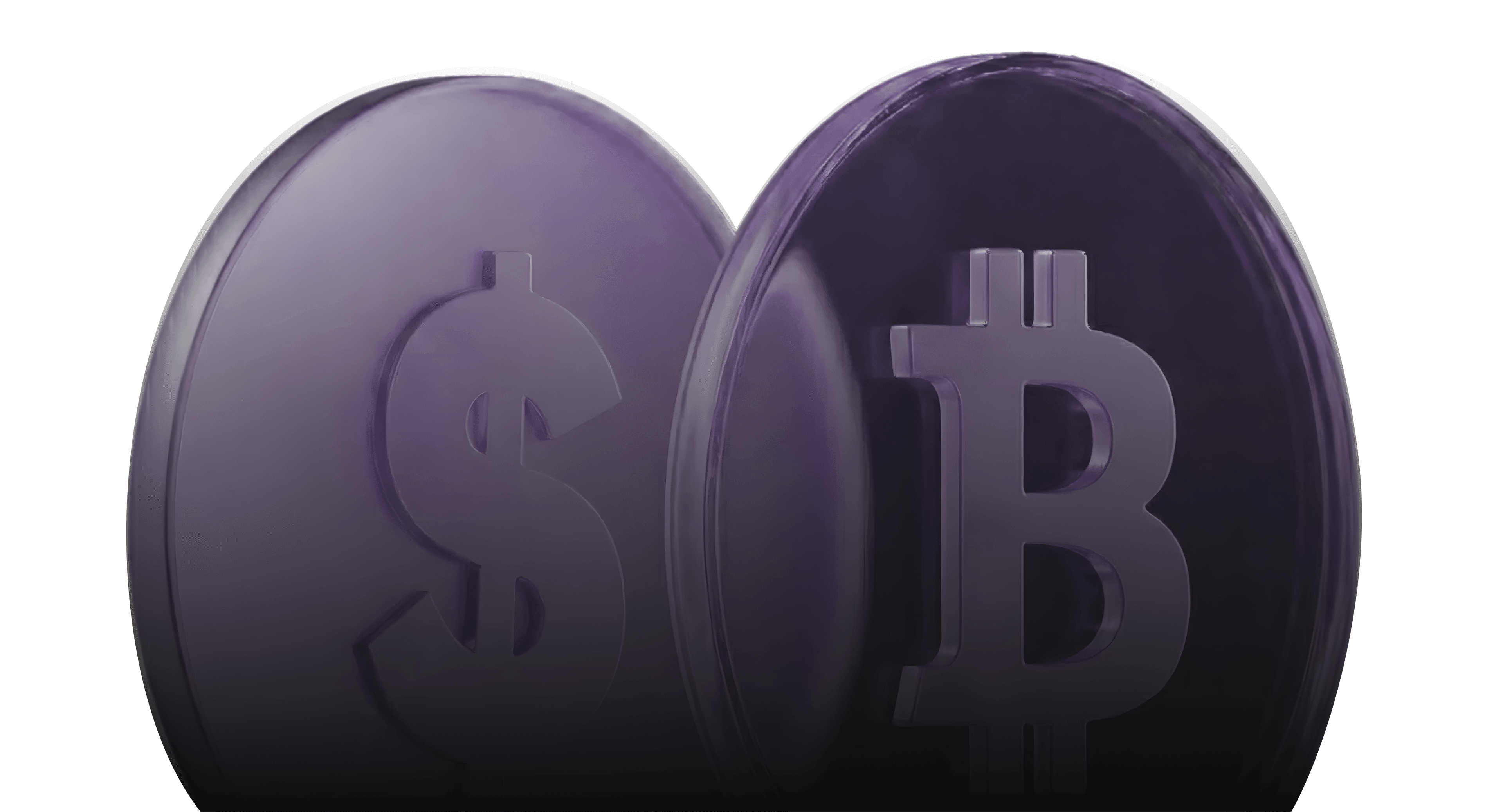 Bitcoin and Dollar coins